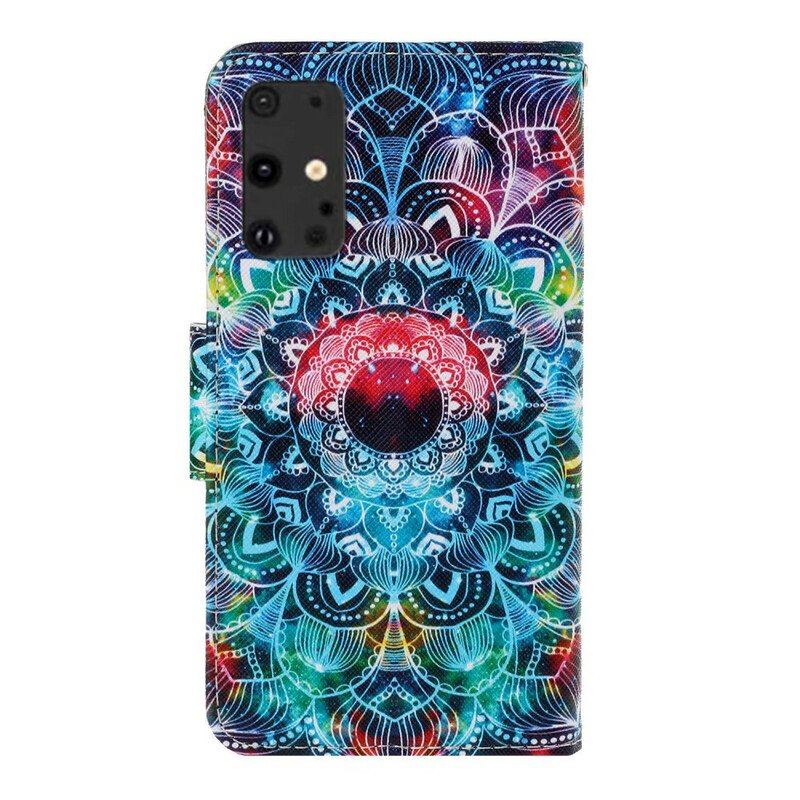 Etui Folio do Samsung Galaxy S20 Plus / S20 Plus 5G z Łańcuch Błyskotliwa Mandala Z Paskami