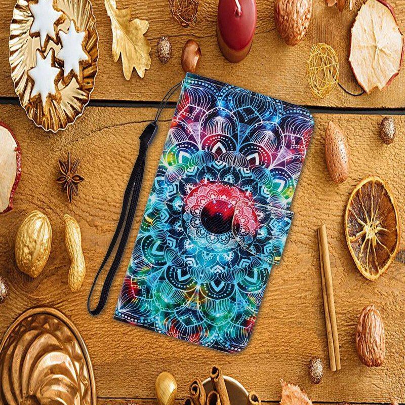 Etui Folio do Samsung Galaxy S20 Plus / S20 Plus 5G z Łańcuch Błyskotliwa Mandala Z Paskami