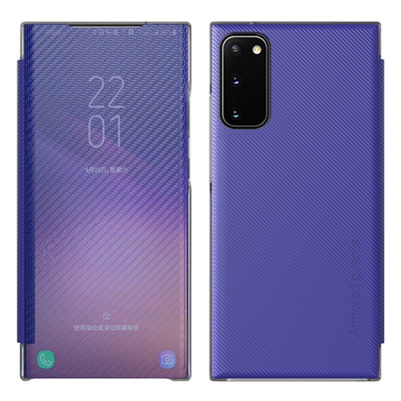 Etui Na Telefon do Samsung Galaxy S20 Plus / S20 Plus 5G Etui Folio Półprzezroczyste Włókno Węglowe