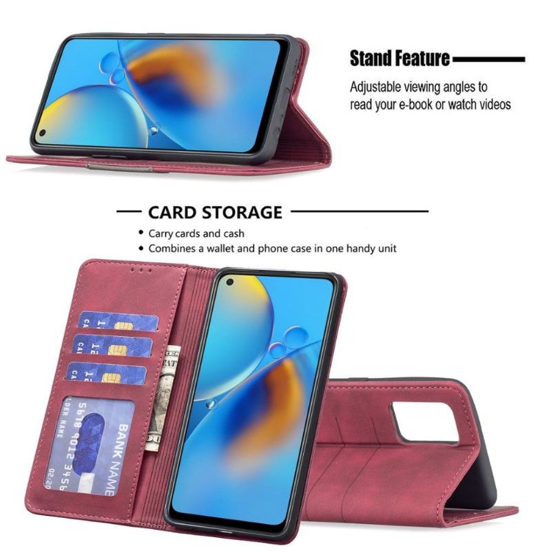 Skórzany Futerał do Oppo A74 4G Etui Folio Binfen Kolor Flip Faux Leather