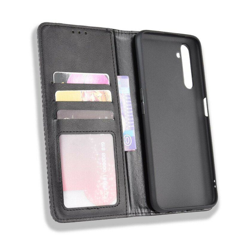 Etui Na Telefon do Realme X50 Pro Etui Folio Stylizowany Efekt Skóry W Stylu Vintage