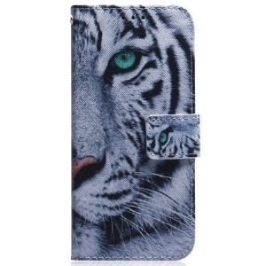 Etui Folio Do iPhone 16 Plus Biały Tygrys