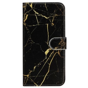 Etui Folio Do iPhone 16 Plus CZarny Złoty Marmur