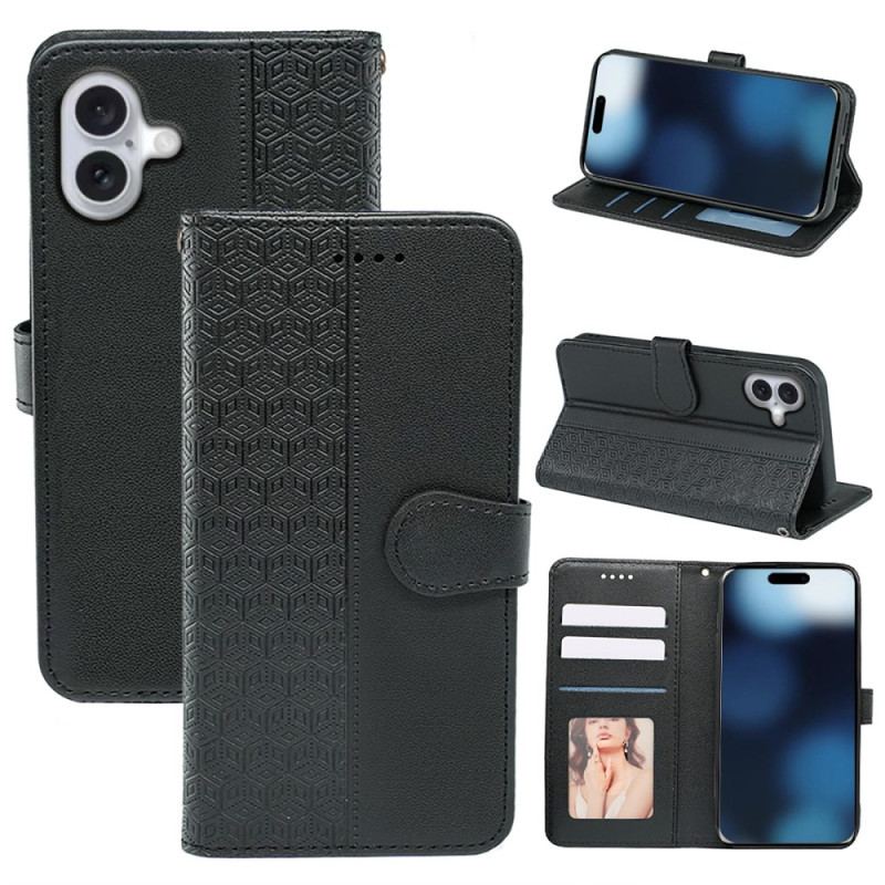 Etui Folio iPhone 16 Plus Fryz W Kostkach Etui Ochronne