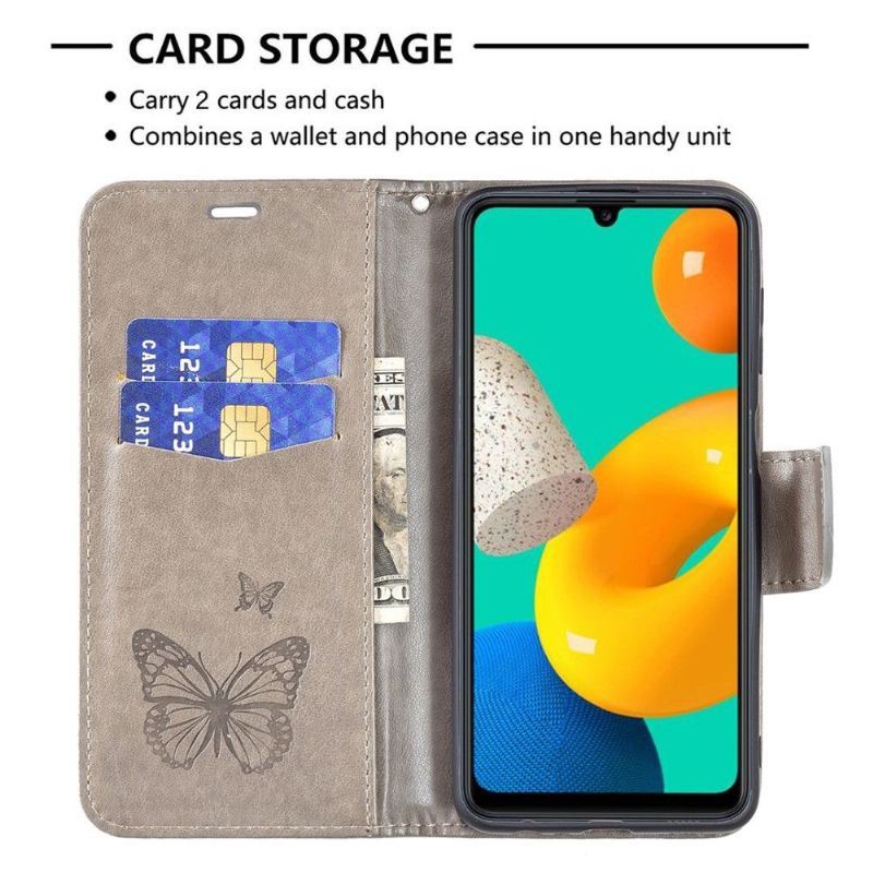 Etui Folio do Samsung Galaxy M32 Obsługa Funkcji Motyli