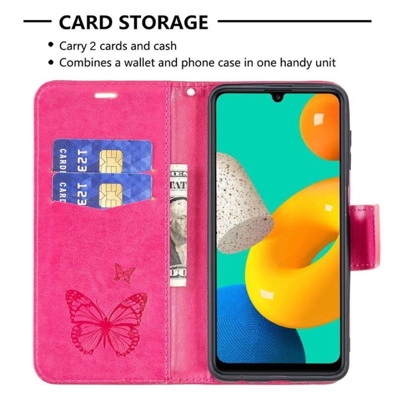 Etui Folio do Samsung Galaxy M32 Obsługa Funkcji Motyli