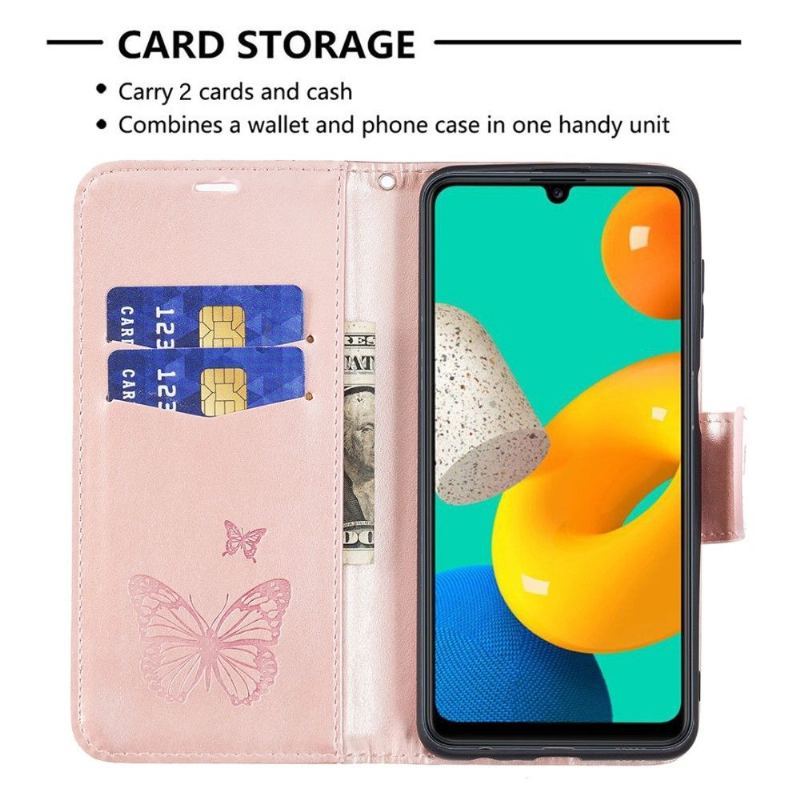 Etui Folio do Samsung Galaxy M32 Obsługa Funkcji Motyli