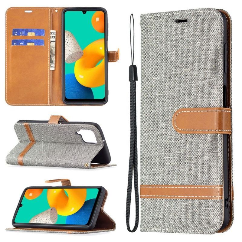 Etui Folio do Samsung Galaxy M32 Pokrowiec Z Tkaniny