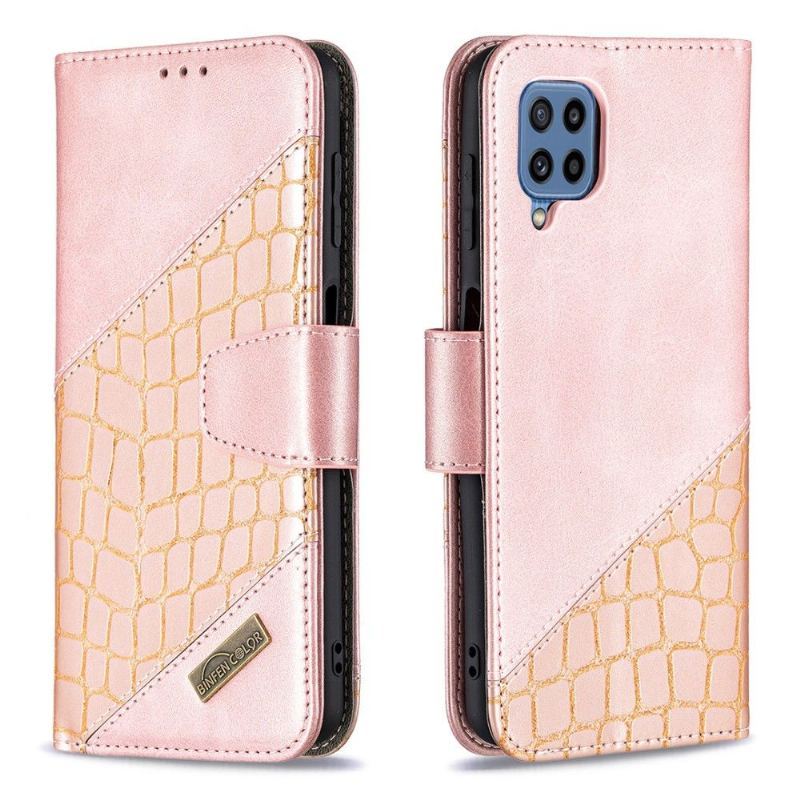 Etui Na Telefon Pokrowce do Samsung Galaxy M32 Biznes Croc Aspect Efekt Skóry