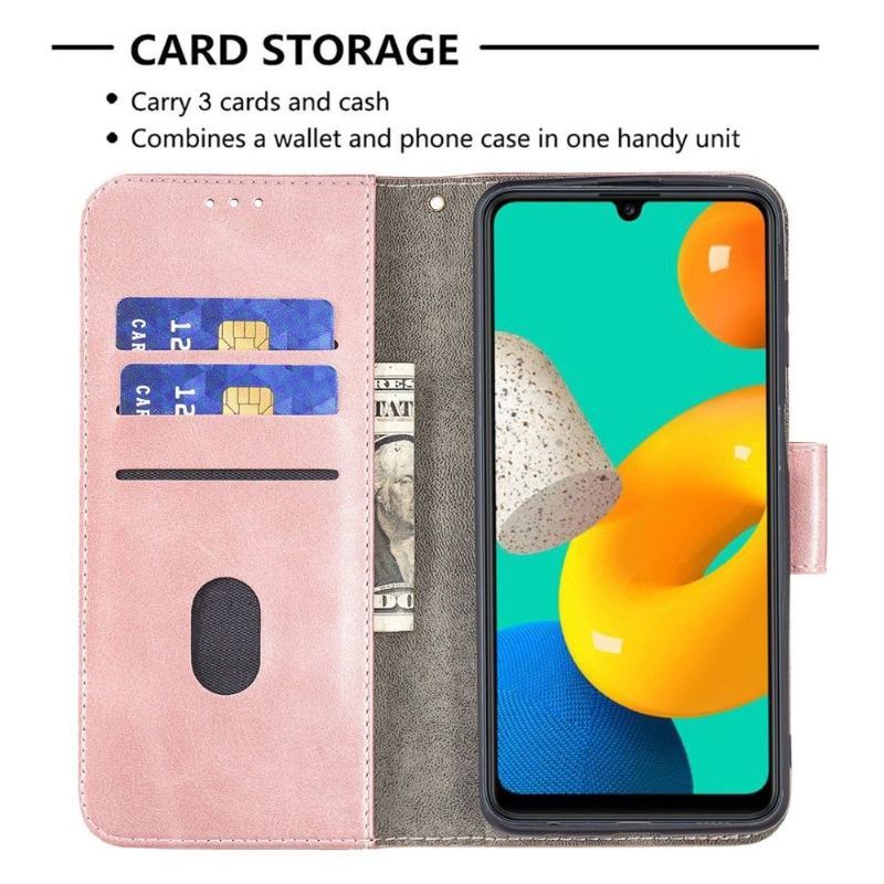 Etui Na Telefon Pokrowce do Samsung Galaxy M32 Biznes Croc Aspect Efekt Skóry