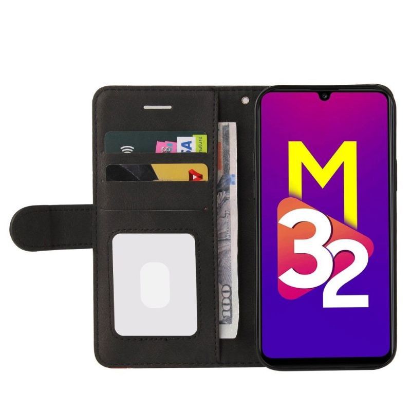 Skórzany Futerał do Samsung Galaxy M32 Bicolor Artystyczny