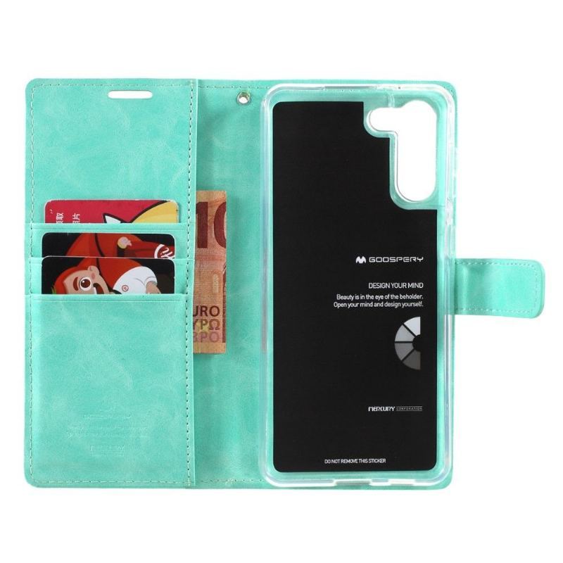 Etui Folio do Samsung Galaxy S21 Plus 5G Mercury Blue Moon Imitacja