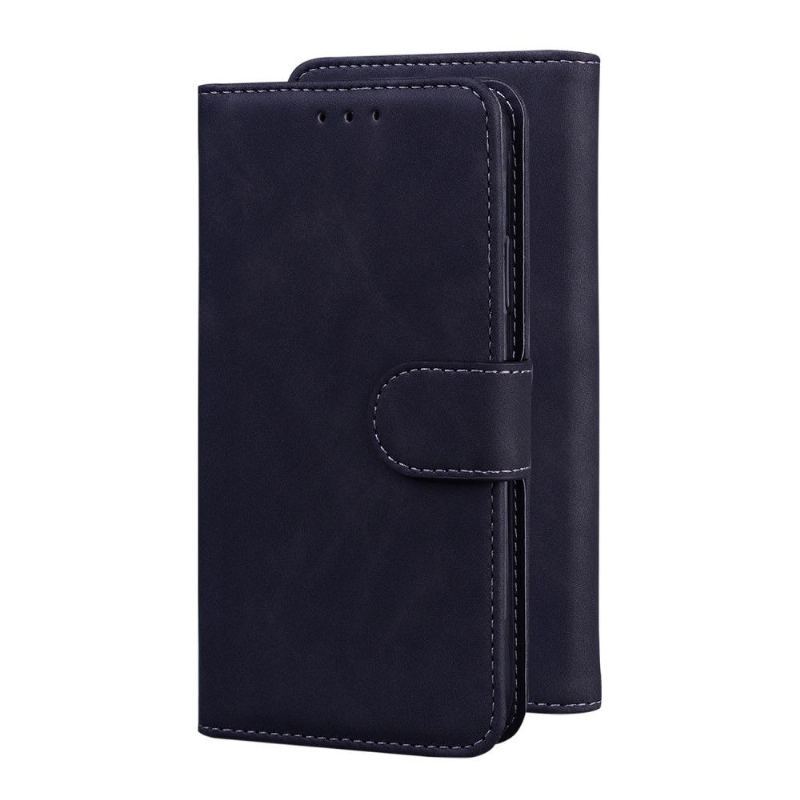 Etui Folio do OnePlus 9 Portfel Matowe Szwy Z Efektem Skóry