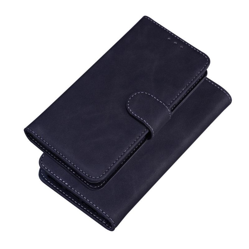 Etui Folio do OnePlus 9 Portfel Matowe Szwy Z Efektem Skóry