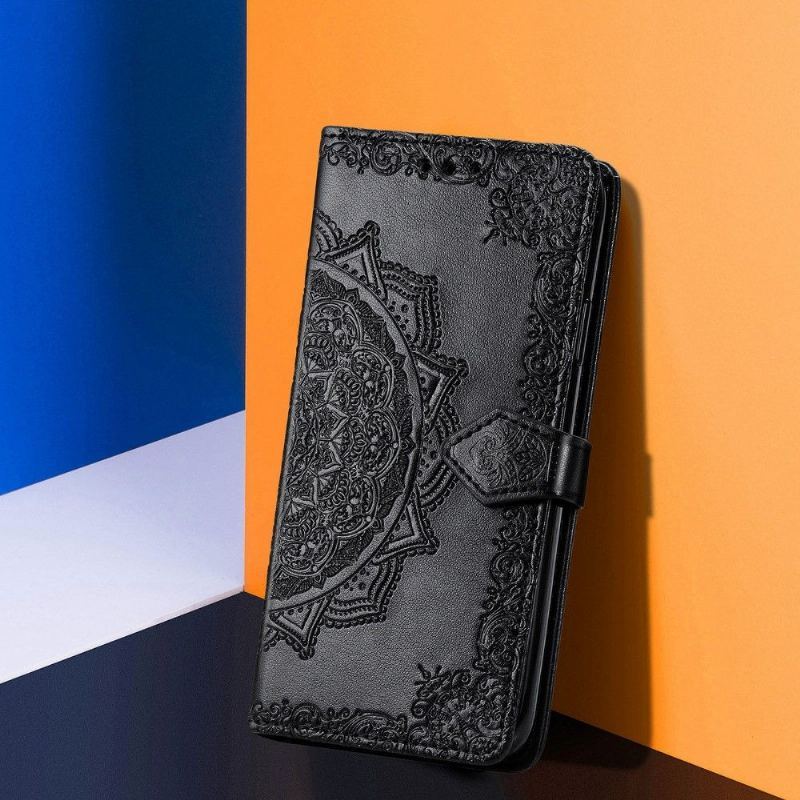 Skórzany Futerał do OnePlus 9 Mandala Relief Ze Sztucznej Skóry W Stylu Retro