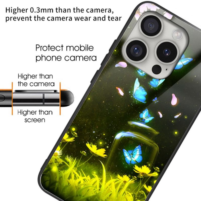 Etui Do iPhone 16 Pro Motyle Ze Szkła Hartowanego W Butelce