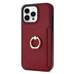 Etui Do iPhone 16 Pro Etui Na Karty I Stojak Z Efektem Skóry