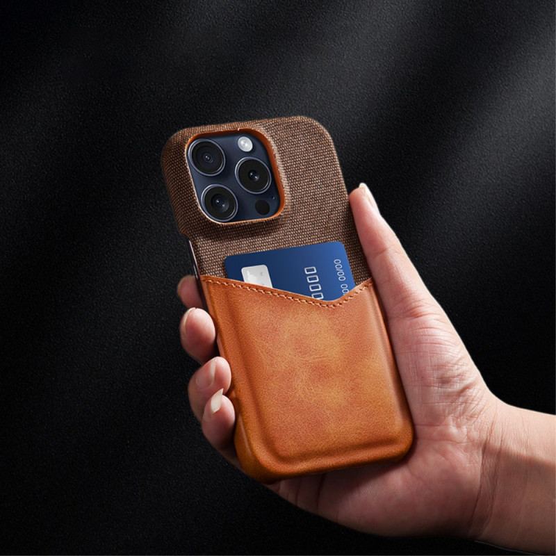 Etui Do iPhone 16 Pro Etui Na Karty Ze Sztucznej Skóry I Materiału