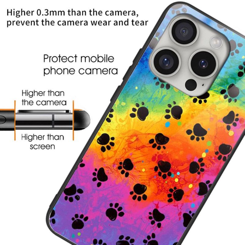 Etui Do iPhone 16 Pro Odciski Palców Ze Szkła Hartowanego