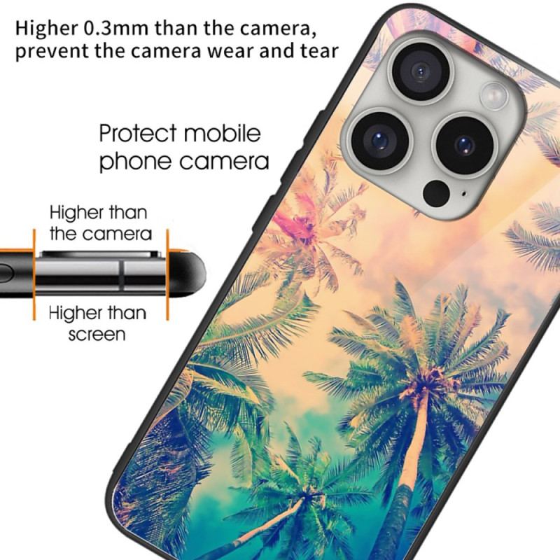 Etui Do iPhone 16 Pro Szkło Hartowane W Kształcie Palmy