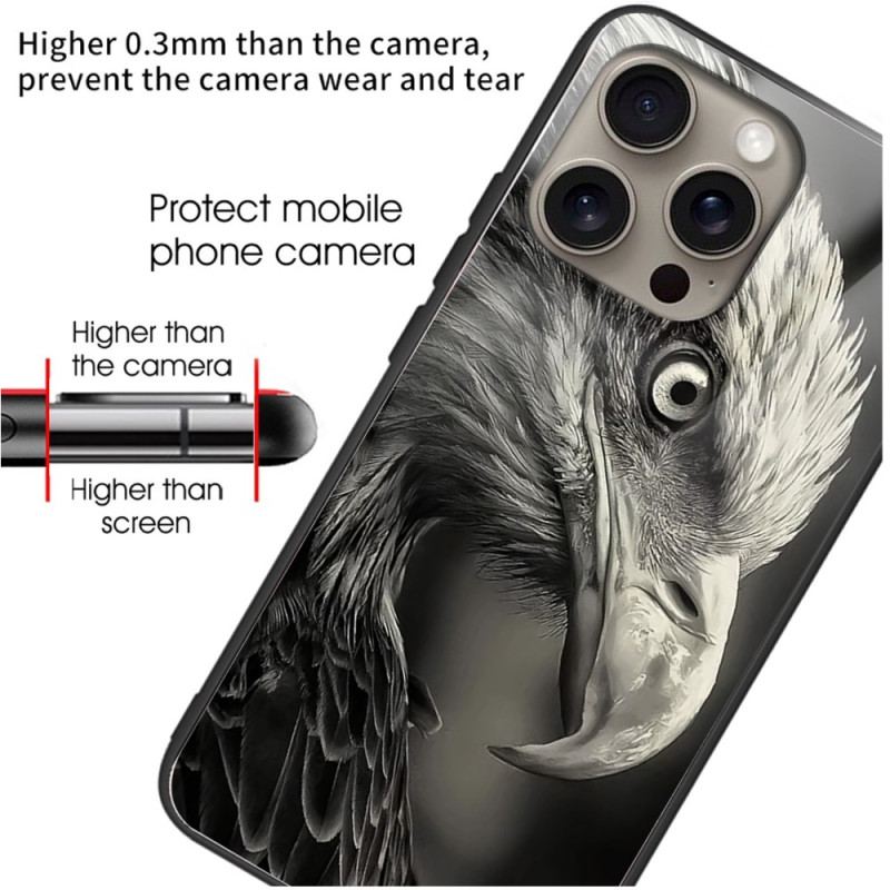 Etui Do iPhone 16 Pro Wzór Orła Ze Szkła Hartowanego