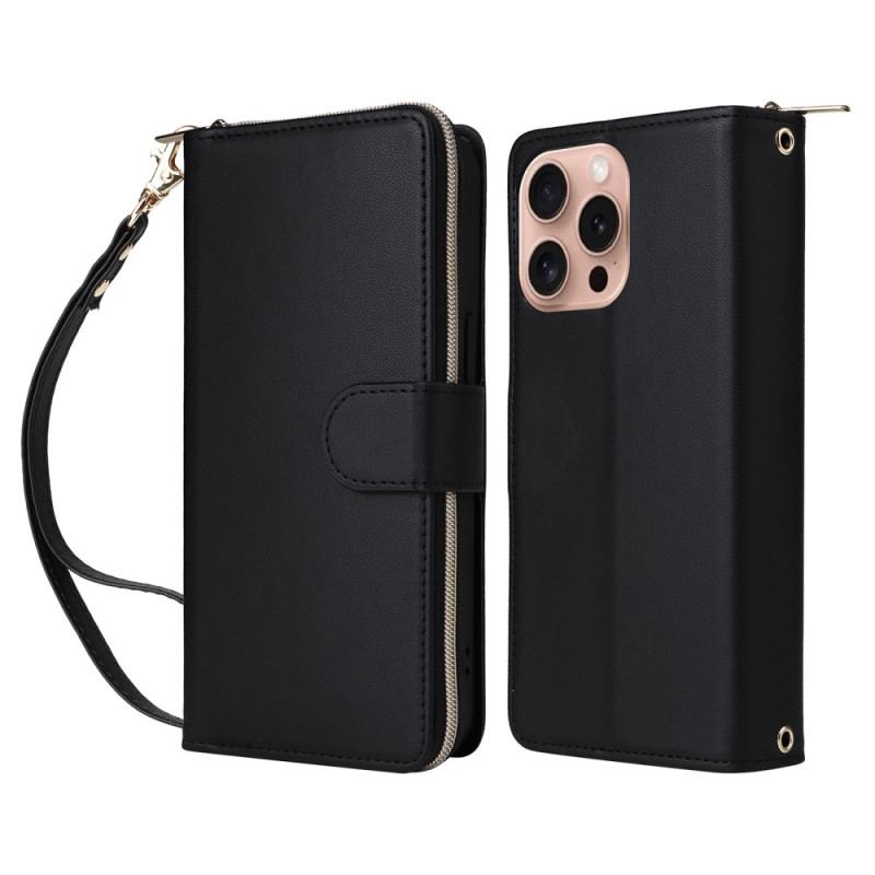 Etui Folio Do iPhone 16 Pro 9 Etui Na Karty I Smycz