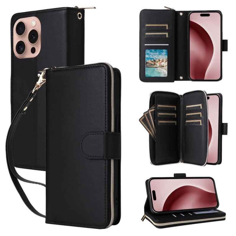 Etui Folio Do iPhone 16 Pro 9 Etui Na Karty I Smycz