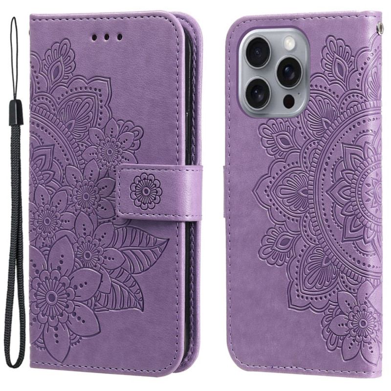 Etui Folio Do iPhone 16 Pro Nadruk Mandali Z Paskiem