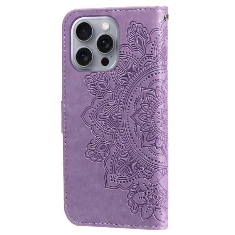 Etui Folio Do iPhone 16 Pro Nadruk Mandali Z Paskiem