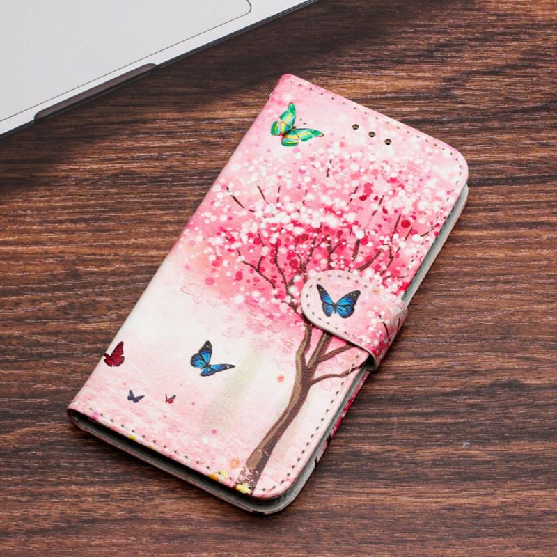 Etui Folio Do iPhone 16 Pro Wzór Kwitnącej Wiśni