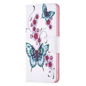 Etui Folio Do iPhone 16 Pro Zielone Motyle