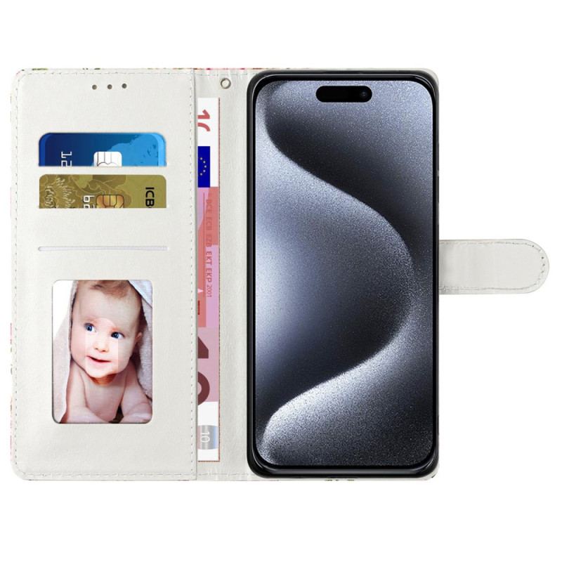 Etui Folio iPhone 16 Pro Dymiący Szkielet Z Paskiem