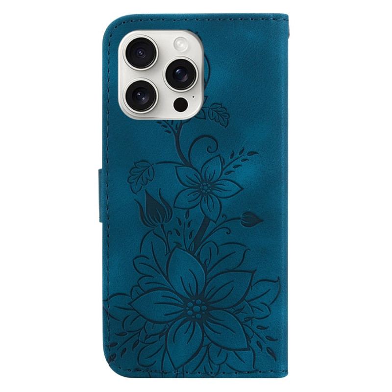 Etui Folio iPhone 16 Pro Kwiatowe Etui Ochronne