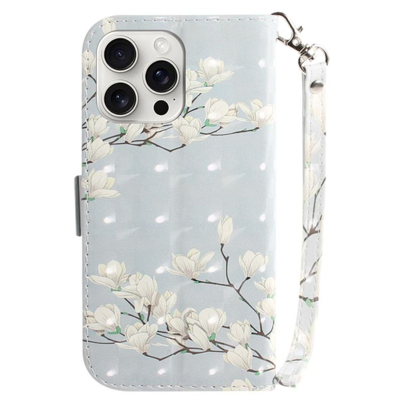 Etui Folio iPhone 16 Pro Magnolie Z Paskiem Etui Ochronne