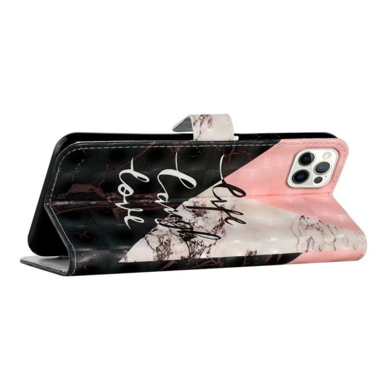 Etui Folio iPhone 16 Pro Marmur Trójkolorowy