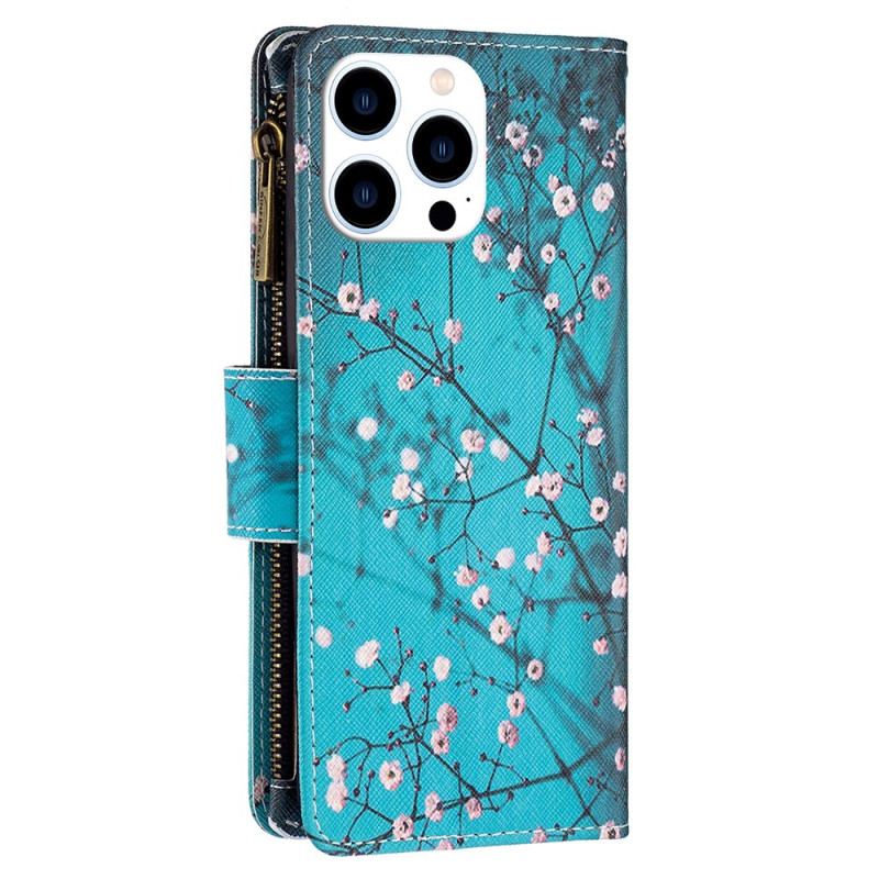 Etui Folio iPhone 16 Pro Portfel W Kwiaty Śliwy