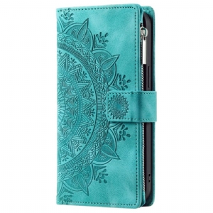 Etui Folio iPhone 16 Pro Portfel Z Efektem Zamszu W Kształcie Mandali Etui Ochronne