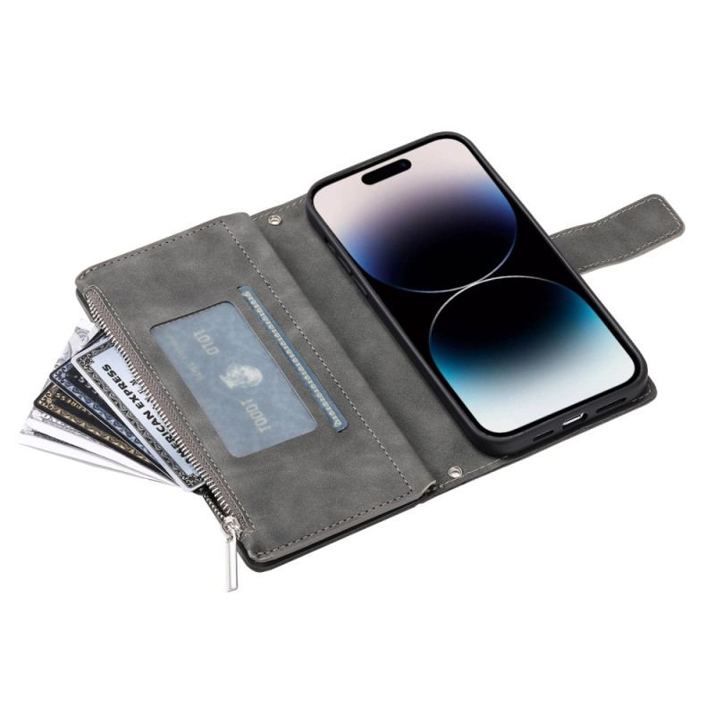 Etui Folio iPhone 16 Pro Portfel Z Efektem Zamszu W Kształcie Mandali Etui Ochronne