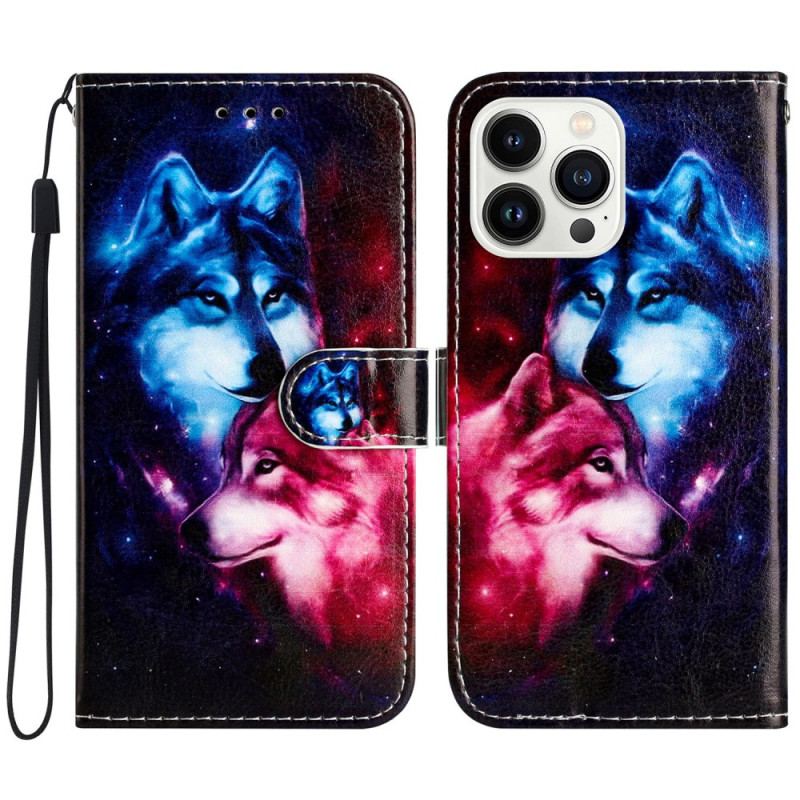 Etui Folio iPhone 16 Pro Wilki Na Smyczy