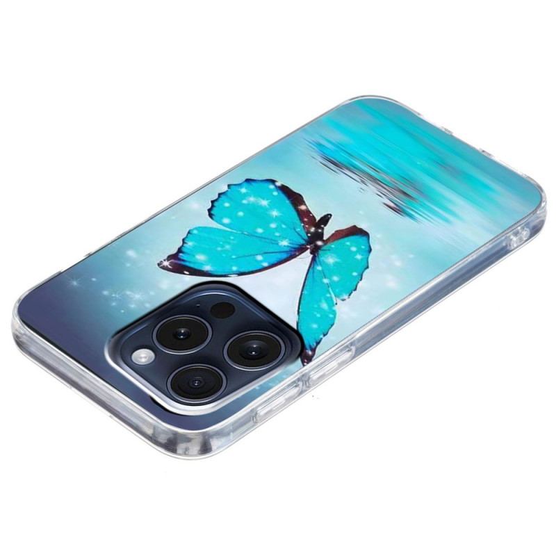 Etui iPhone 16 Pro Niebieski Motyl