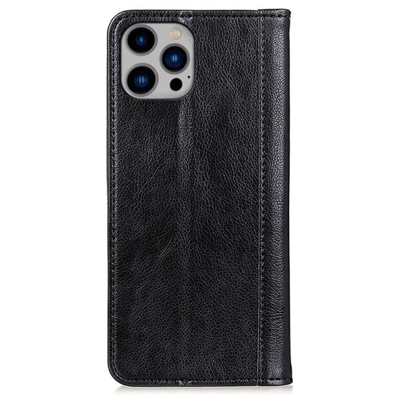 Flip Kotelot iPhone 16 Pro Dwoina Ze Skóry W Stylu Vintage Etui Ochronne