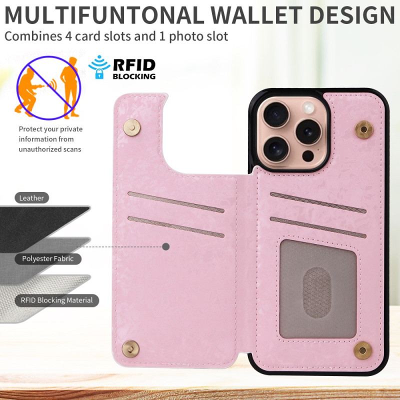 Futerały iPhone 16 Pro Etui Na Telefon Etui Na Karty I Ochrona Rfid Do Kwiatów