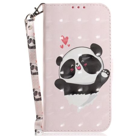 Obudowa iPhone 16 Pro Etui Na Telefon Miłość Panda Z Paskiem