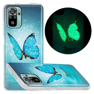 Etui do Poco M5s Fluorescencyjny Niebieski Motyl