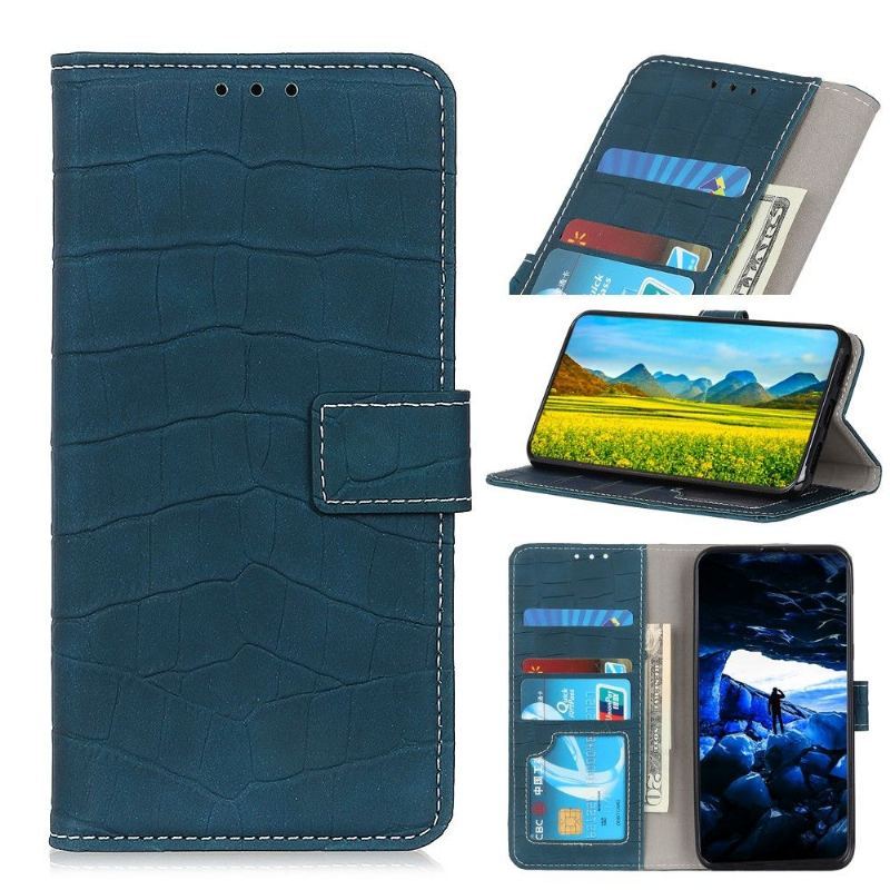 Etui Folio do OnePlus 8 Croc Effect Sztuczna Skóra