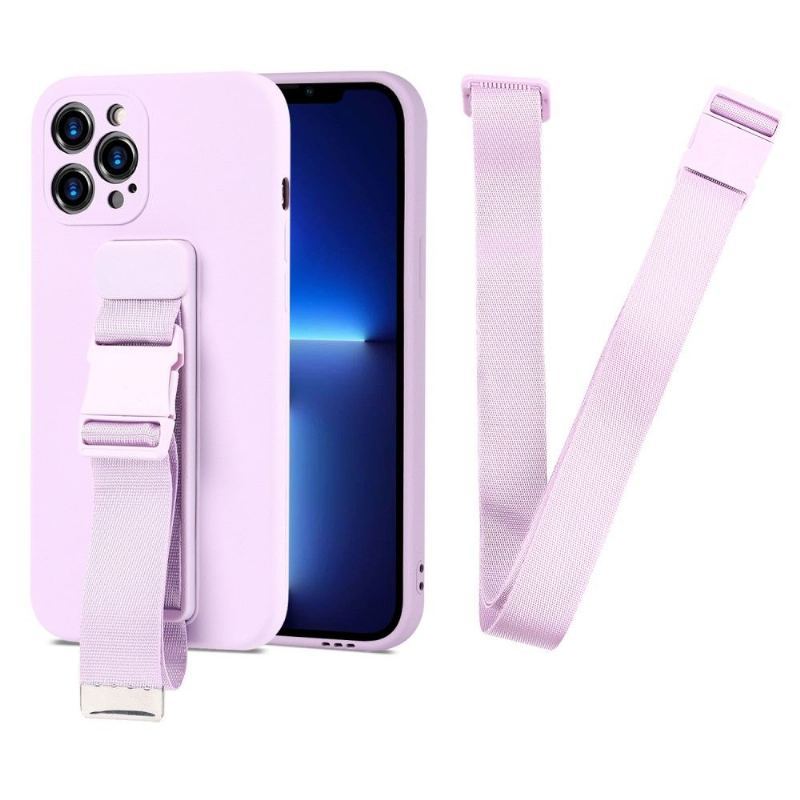 Etui do iPhone 13 Pro Biznes Etui Ochronne Z Paskiem