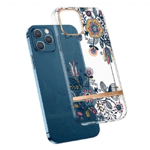 Etui do iPhone 13 Pro Przeźroczyste Kwiaty Graffiti