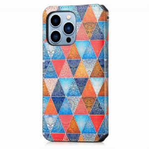 Etui Folio do iPhone 13 Pro Classic Skórzany Futerał Flap Flip Mandala Kalejdoskop