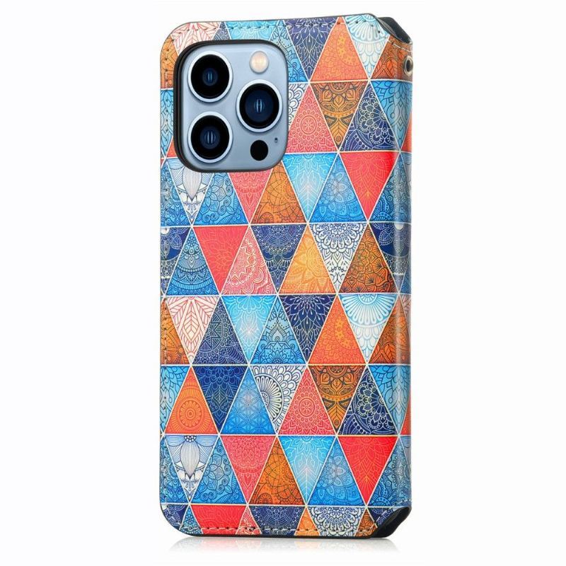 Etui Folio do iPhone 13 Pro Classic Skórzany Futerał Flap Flip Mandala Kalejdoskop