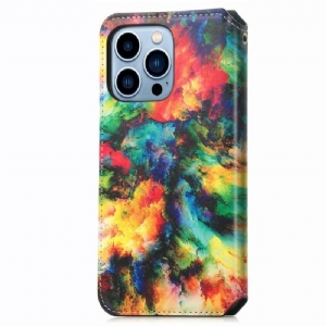 Etui Na Telefon Pokrowce do iPhone 13 Pro Biznes Etui Folio Iridescent Cloud Flip Flap